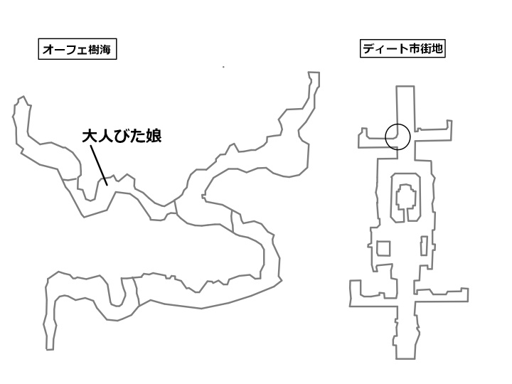 大人びた娘がいる場所と目的地を記したマップ