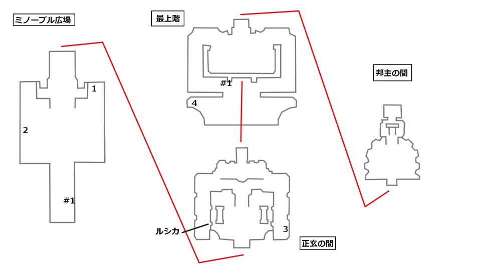 エヒリ宮の全体マップと宝箱