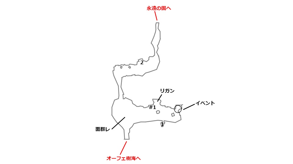 キラック村の宝箱とボスの場所を記したマップ