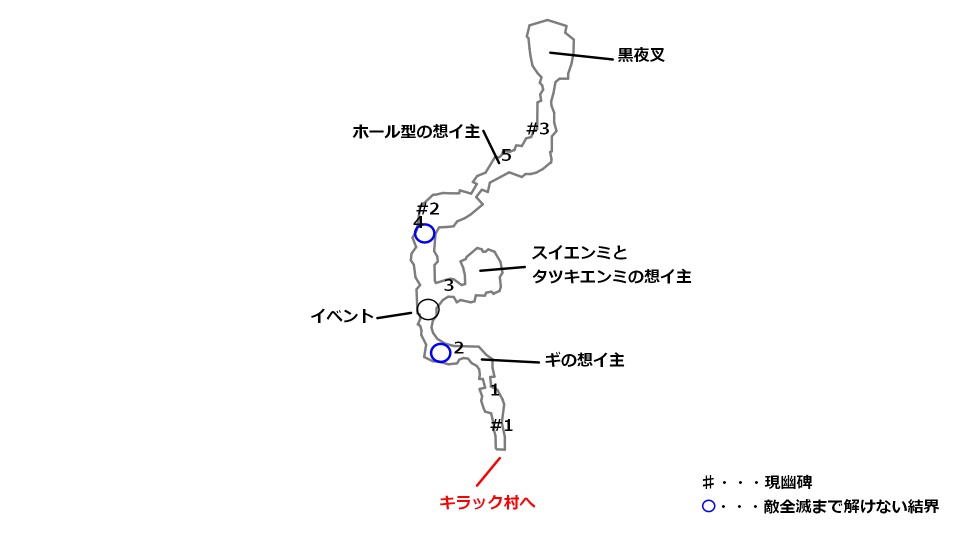 永遠の園の宝箱とボスの場所を記したマップ